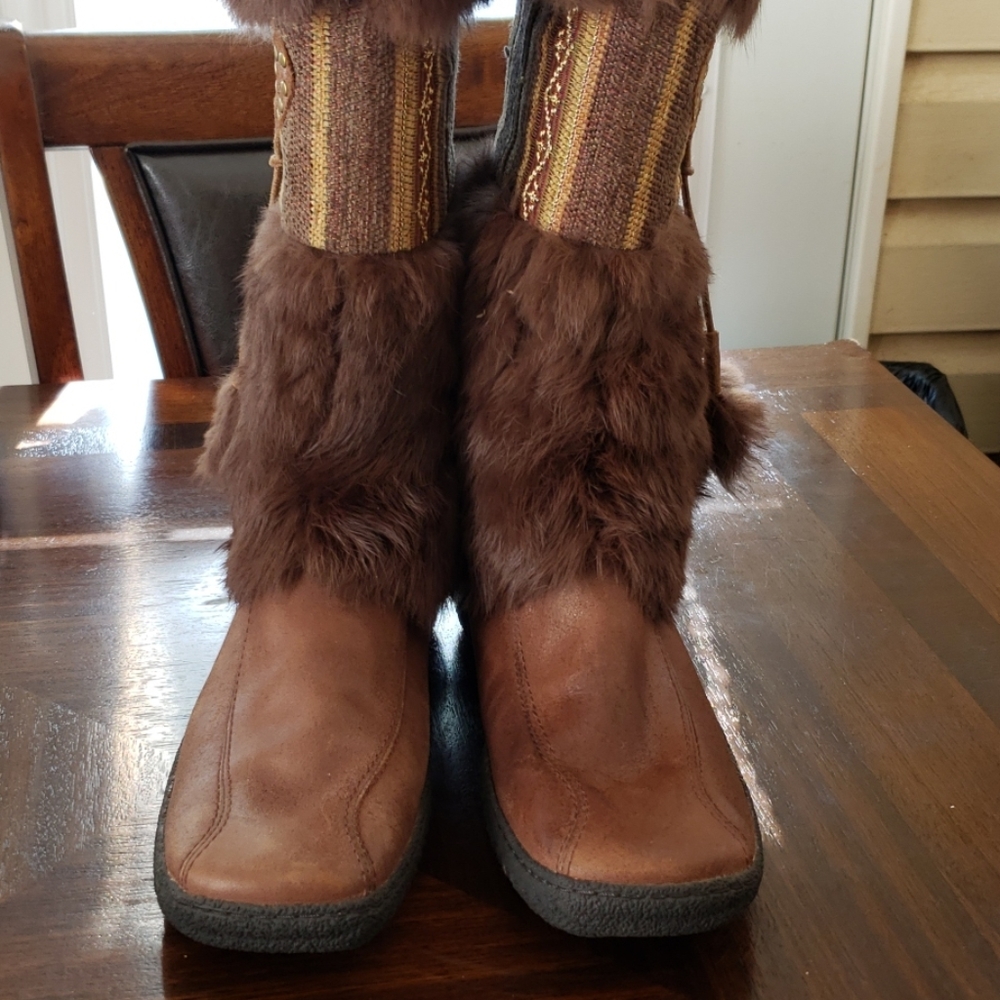 Nine west rabbit fur boots